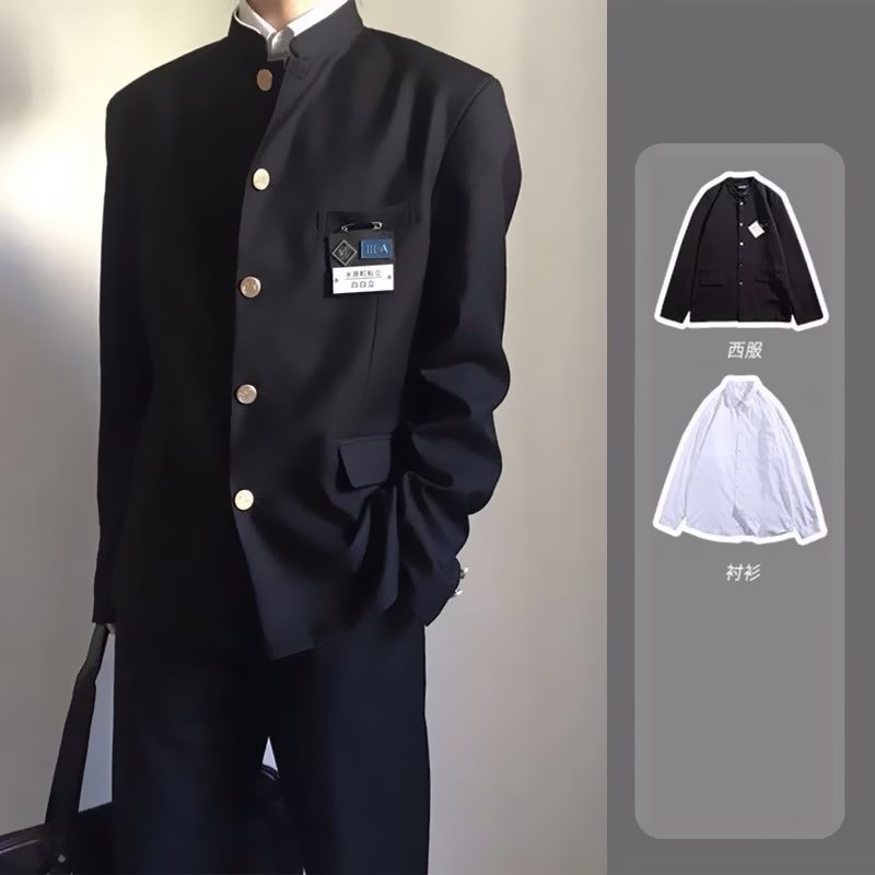 dk制服全套中山装男初中高中生热血D高校服潮流jk西服外套西装班