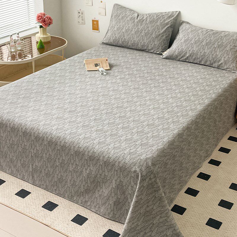 秋冬季全棉磨毛床单单件s100纯棉加厚被单双人枕套三件套单人宿舍