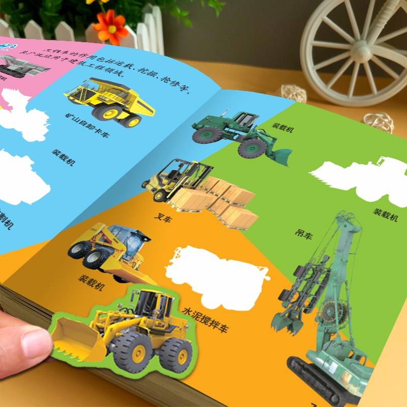 汽车贴贴画儿童专注力训练动手动B脑交通工具贴纸书3-6岁宝宝手工