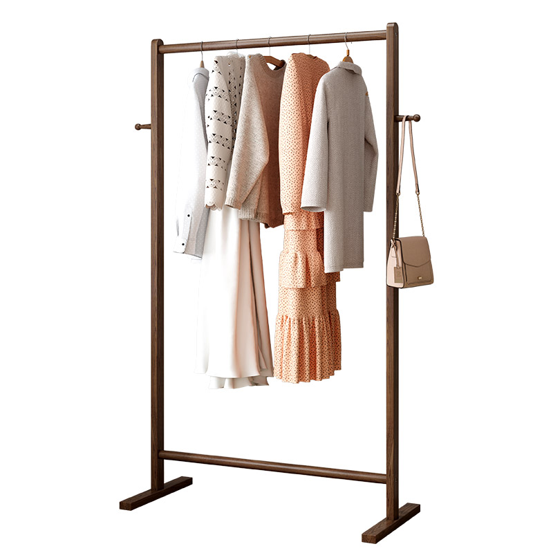 实木衣帽架落地卧室挂衣架网红简约家用挂衣Q服架子民宿定制衣架