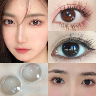 泪眼黑色美瞳半年抛彩色隐形眼镜正品混血自然日常官方旗舰店