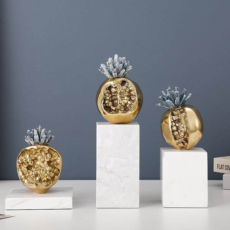 现代轻奢铜石榴摆件北欧客厅酒柜电视柜装饰品样板房陈列艺术软装,鲜花速递/花卉仿真/绿植园艺,割草机/草坪机,淘宝优惠券,粉丝福利购,淘宝优惠卷