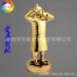 公司活动典礼金属兵马俑摆件 颁奖纪念金属小奖杯制作 创意工艺品