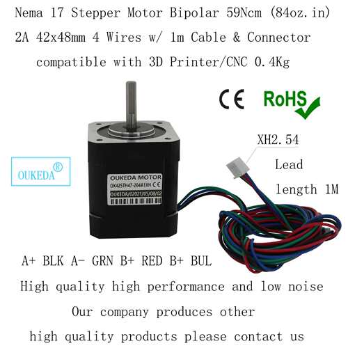Voron2.4打印机电机 2A 0.59Nm VORON打印机电机 42x48mm 4 Wires