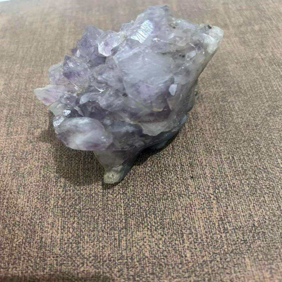 天然紫水晶刺猬矿物晶体家居生活风水摆件收藏品观赏石奇石头原石