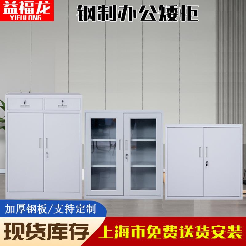 办公钢制矮柜铁皮办公低柜半截柜小文件柜加厚钢板财务储物收纳柜