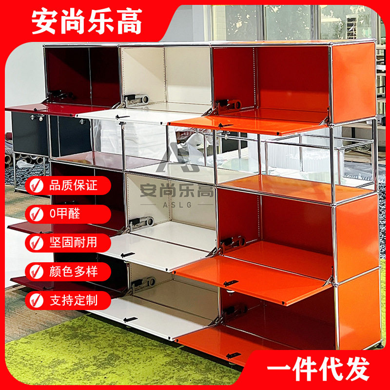USM柜现代简约设计师电视柜置物斗柜靠墙一体不锈钢储物柜订置