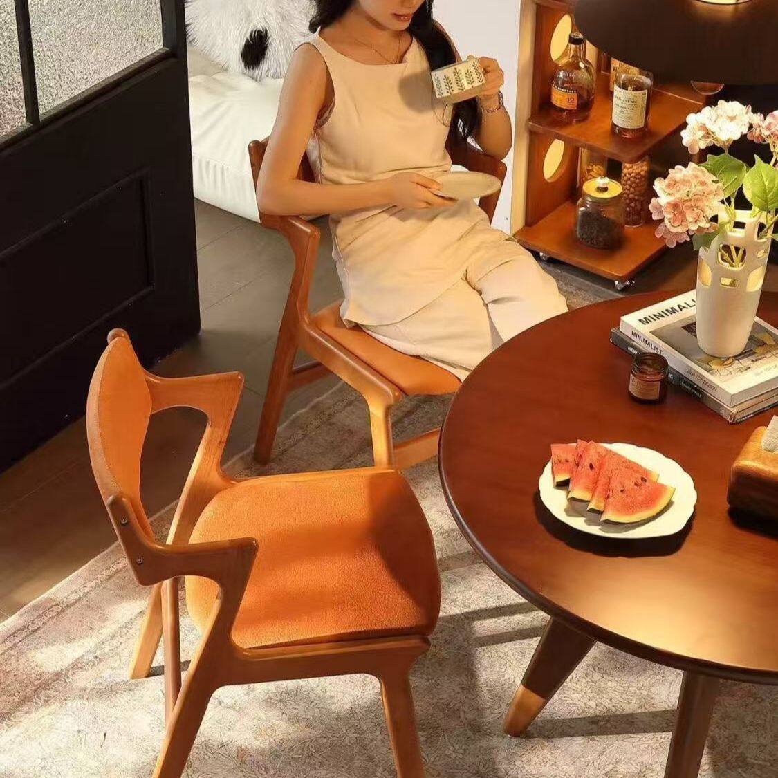 实木椅乌托椅中古实木餐椅椅子2026新款茶椅靠背凳子休闲桌椅其他