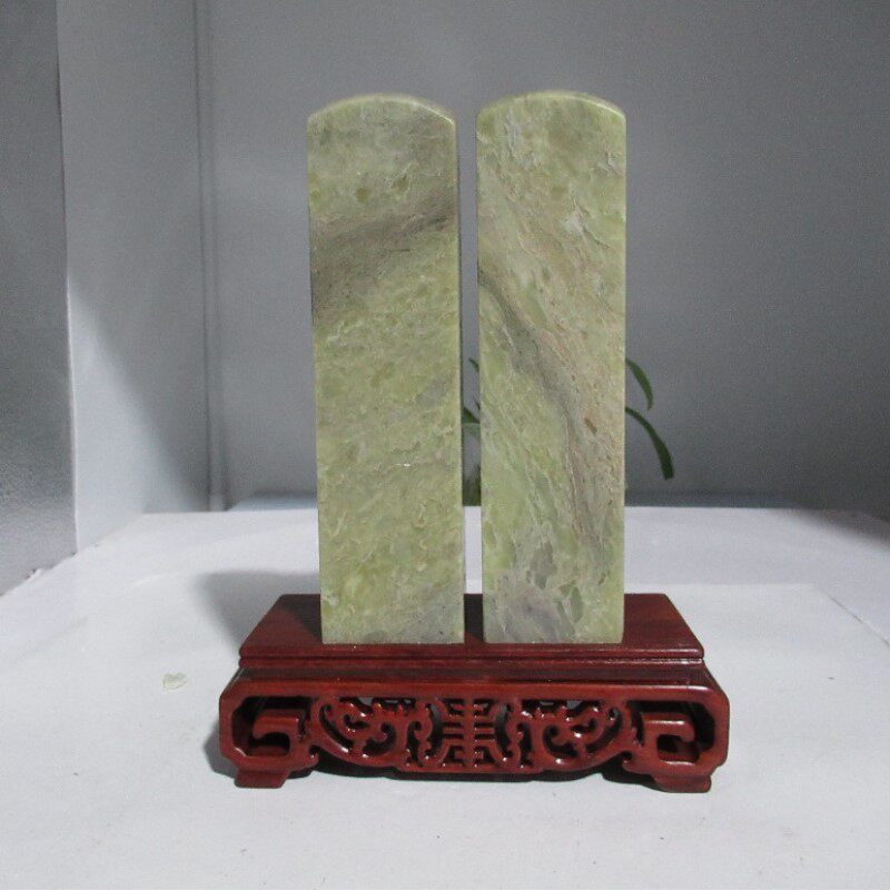 青田石大圆头章精磨4*4*16.5CM练习章印石章料印章金石篆刻摆件章