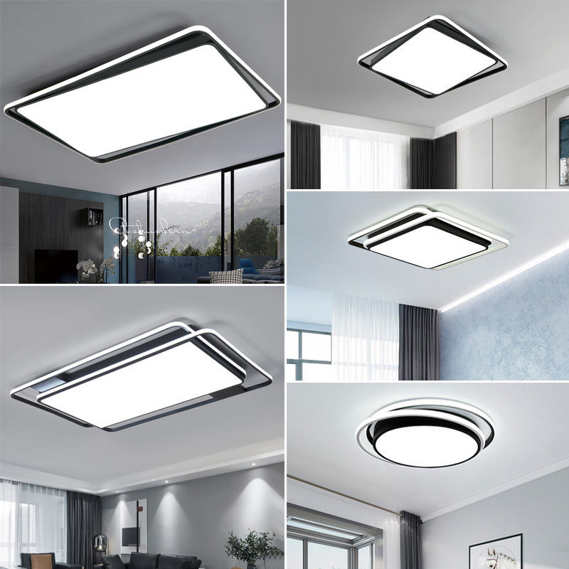 卓迩19年新款led客厅灯简约现代大气长方形吸顶灯卧室灯套餐组合