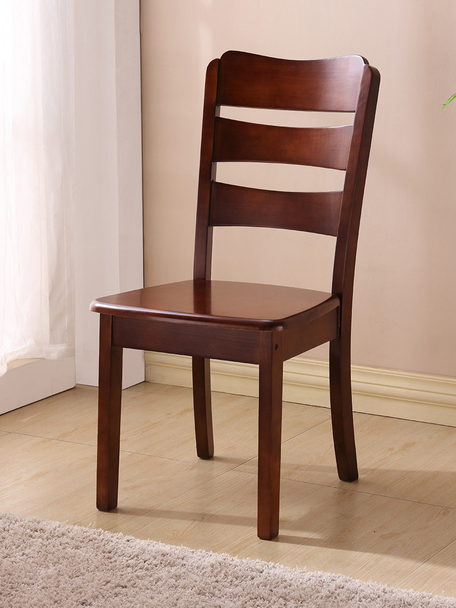 全实木餐椅餐桌椅子家用简约现代中式木头书房饭店餐厅凳子靠背椅