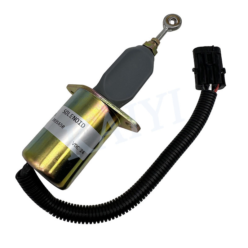 挖机配件现代R300-5/305-7熄火开关电磁3935649/12V/3935650/24V