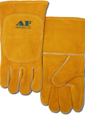 友盟 AP-2118 金黄色牛二层双背烧焊手套 防火阻燃 坚固耐用