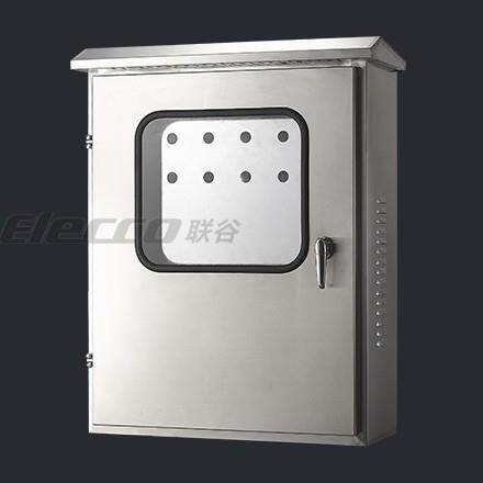 联谷不锈钢内外门箱500*600*250mm/双层门电控箱/IP55室外防水箱