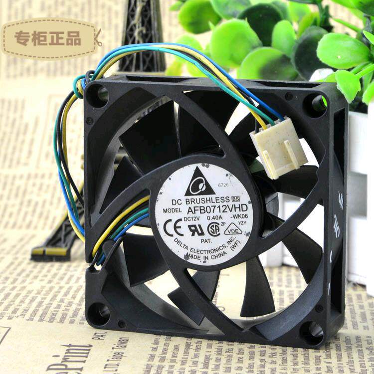 全新台达 7020风扇 AFB0712VHD 7CM四线温控 amd 散热器设备风扇