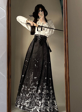 汉服女明制国风马面裙日常改良通勤新中式套装新款现货