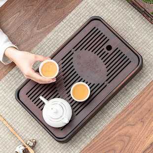 茶具日式 轻奢重竹家用小型茶具茶盘沥水储水式 茶海茶台茶海茶盘