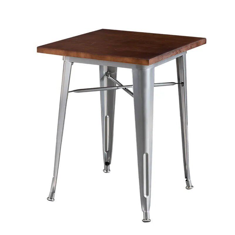 酒吧桌椅子实木餐桌简约餐厅美式复古铁艺餐桌椅组合家居纯实木