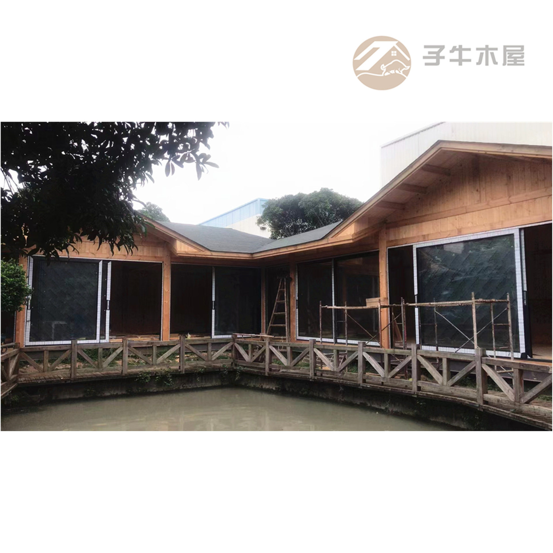 中式木屋别墅榫卯结构大空间木屋别墅多少钱豪华水上木屋建造价格