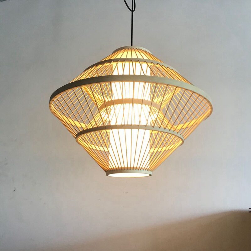 中式灯笼茶室藤艺吊灯日式书房竹吊灯竹丝酒店装饰吊灯具竹编灯饰