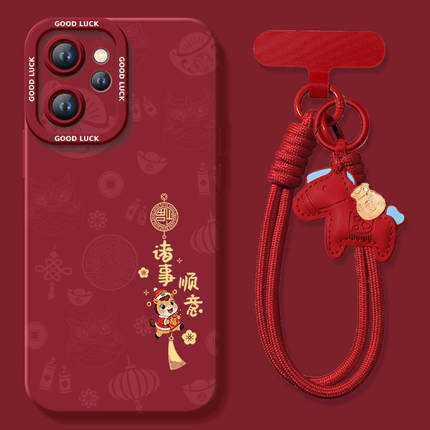 诸事顺意适用oppoReno15手机壳Reno14pro套2026马年Rone13新款OPPO硅胶12新年款11防摔Reon10外壳9过年8红色7