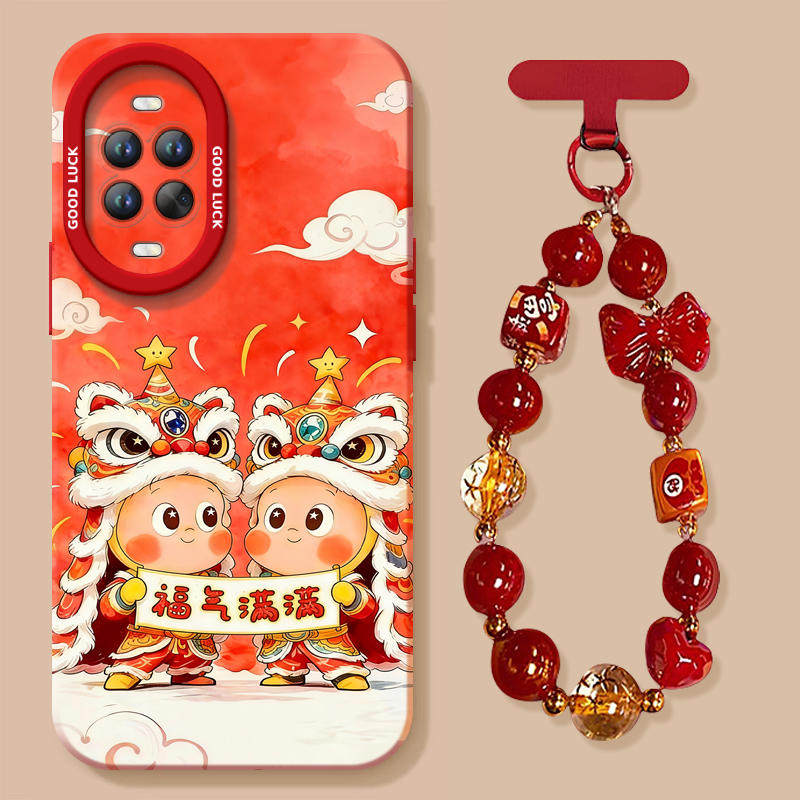 适用华为nova15手机壳nova15Pro套Nava14幸运星星人026马年navo13新款12防摔11新年款10过年Ultra硅胶8红色7