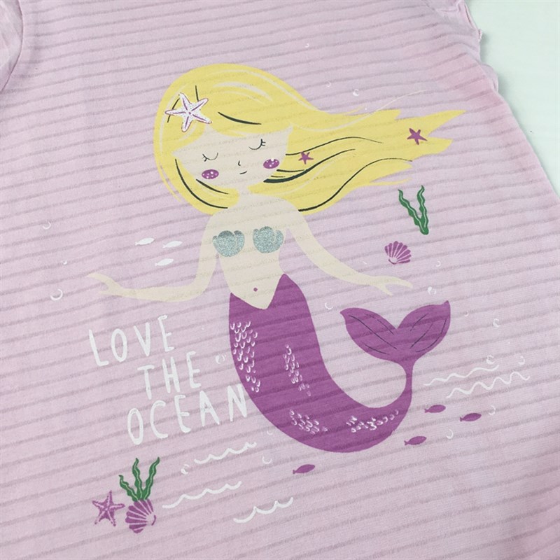 100-170女童超薄竹节棉睡裙女宝睡衣纯棉透气儿童短袖家居裙子夏