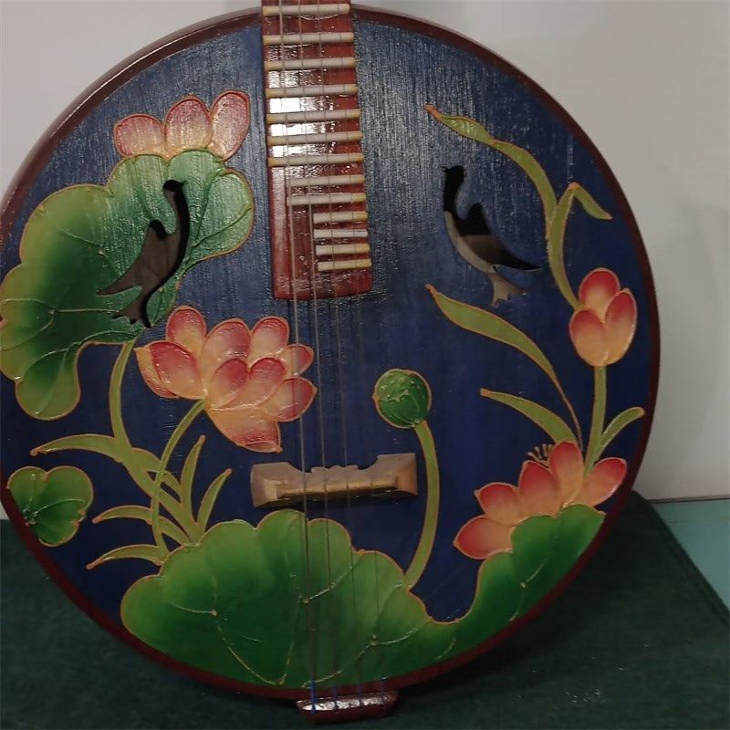 中阮手工彩绘专业乐器新型复古中式装饰琴面板手绘初学入门