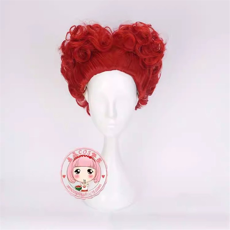 新款爱丽丝梦游仙境红皇后假发万圣节Red Queen红桃皇后cos假发