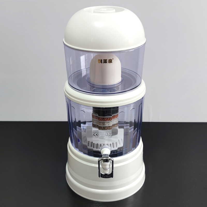 悦莱泉陶瓷过滤芯净水矿泉壶缸家用储蓄水桶直饮滤水桶过滤缸12升