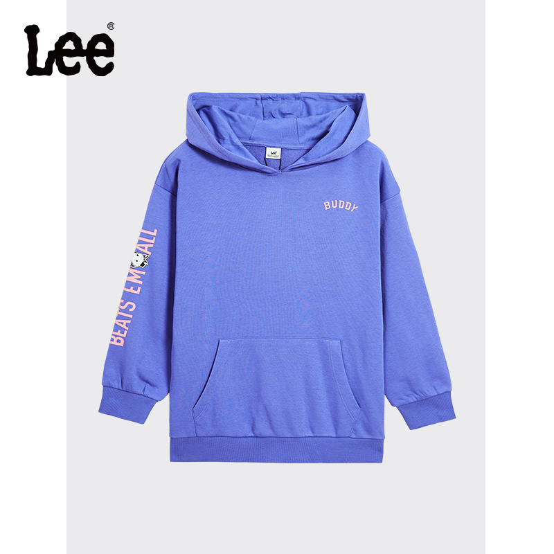 Lee Kids儿童卫衣2024年秋冬时尚长袖女童运动宽松连帽中大童上衣