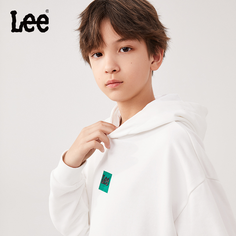 Lee Kids男女童春季纯棉卫衣2024女孩洋气宽松儿童装连帽上衣春装