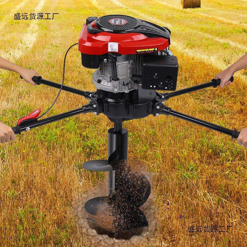 大功率地钻机挖坑钻孔机单人农用汽油打桩钻土栽树种植电杆垒德株