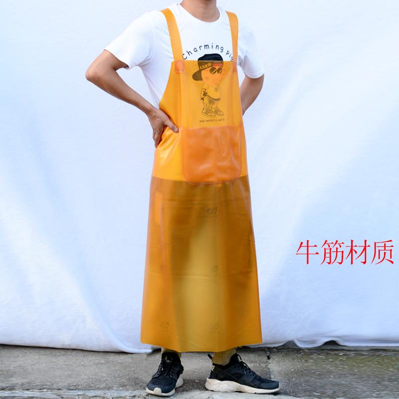 牛筋围裙防水石材马甲水产大码加厚软皮食堂男女加长围腰金小