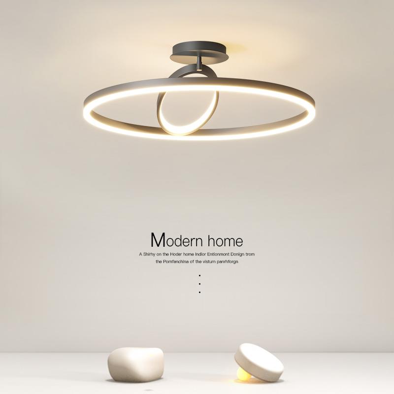 卧室灯黑白创意个性灯具led客厅吸顶灯简约现代北欧几何房间主灯