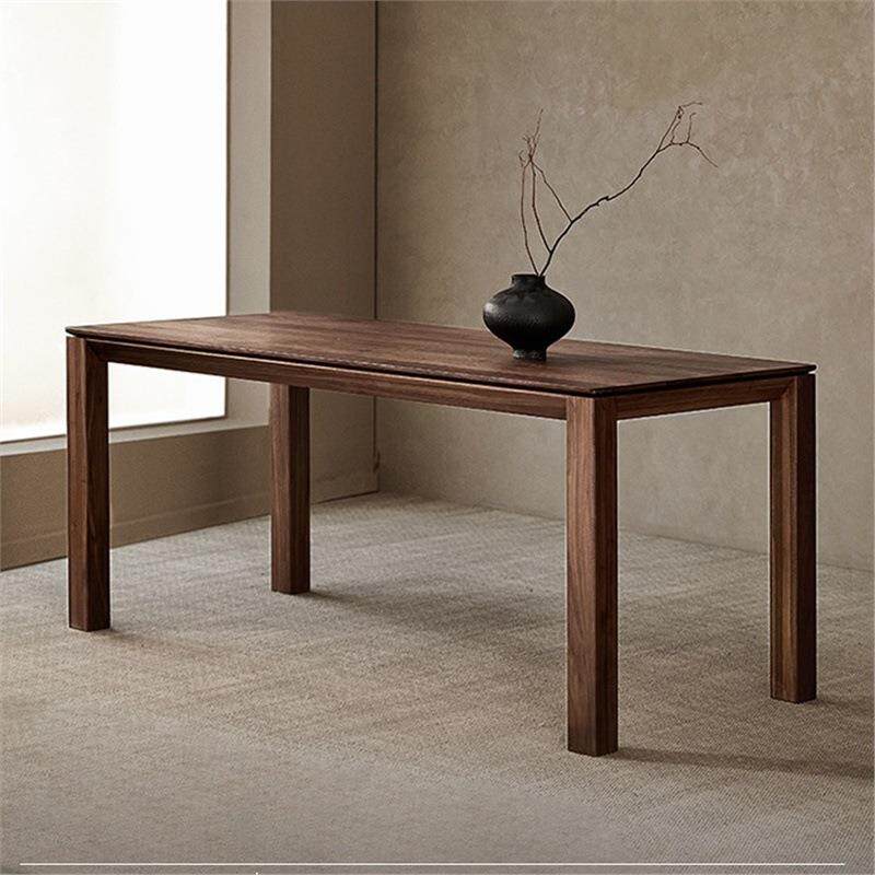 北美黑胡桃木实木餐桌樱桃木原木家用办公桌现代简约长方形大板桌