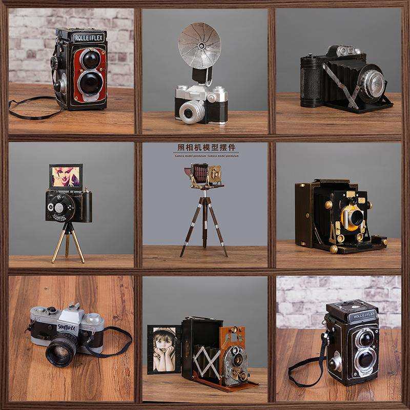 复古怀旧7080铁艺老物件支架照相机模型摄影道具民宿玄关摆件