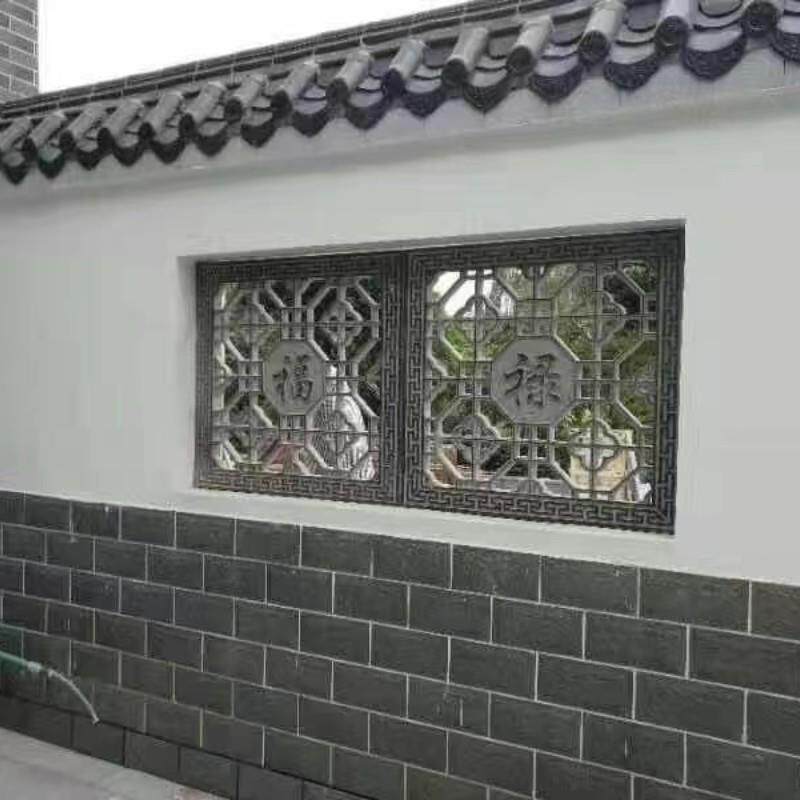 石雕青石仿古镂空花窗庭院玄关围墙中式壁画影壁墙透雕窗棂