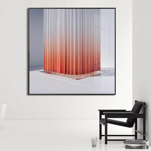现代简约抽象建筑艺术装饰画北欧客厅书房墙壁挂画工作室壁画空间