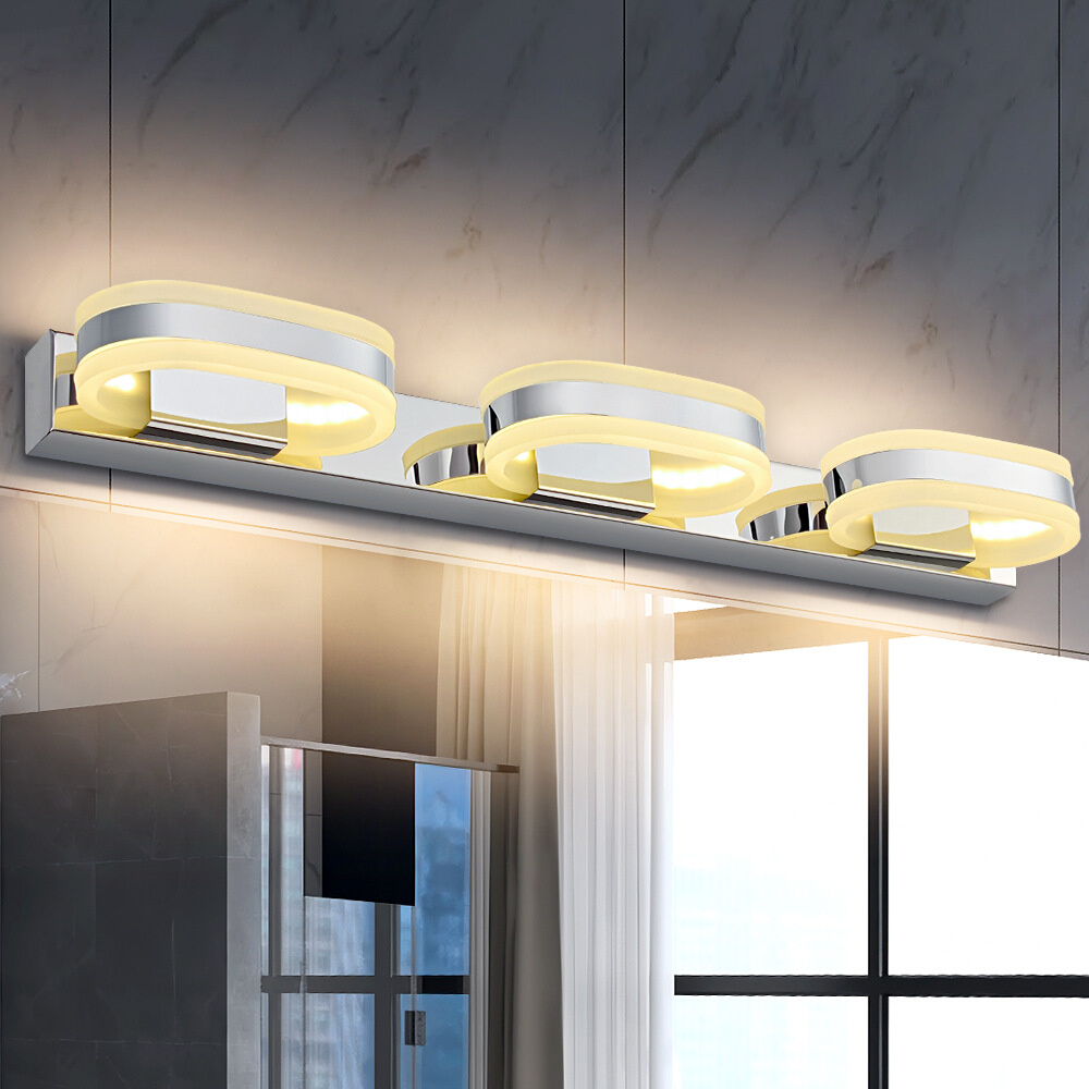 欧式LED镜前灯创意三头亚克力灯罩镜H子补光壁灯洗手间壁画镜前灯