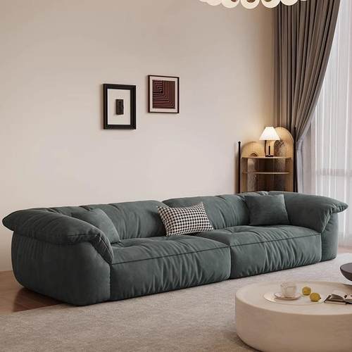 多人位科技布免洗小户型直排羽绒意式轻奢极简别墅区样板房沙发