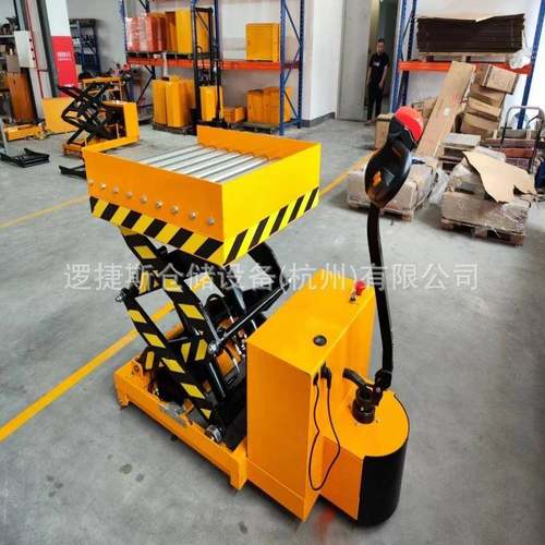 电动剪叉式升降平台车辊筒平台车旋转滚珠换电池包平台模具升降车