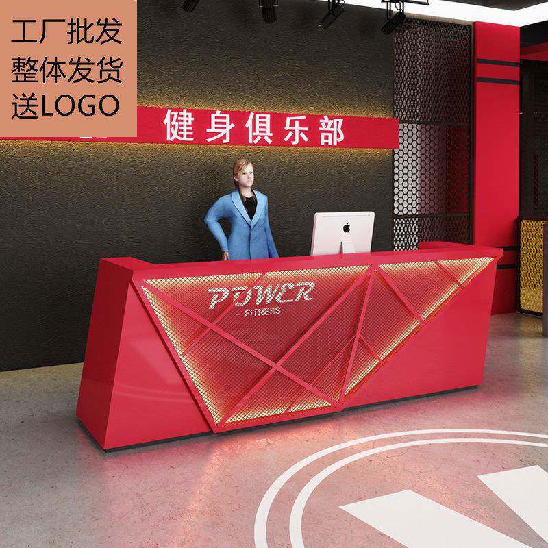 工业风吧台铁艺健身房舞蹈室前台接待台个性转角男装店收银台
