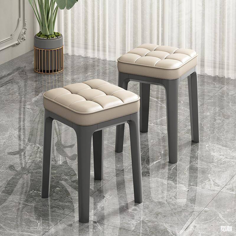 简约实木凳子家用餐桌凳板凳餐厅餐椅高凳子轻奢梳妆凳易收纳方凳