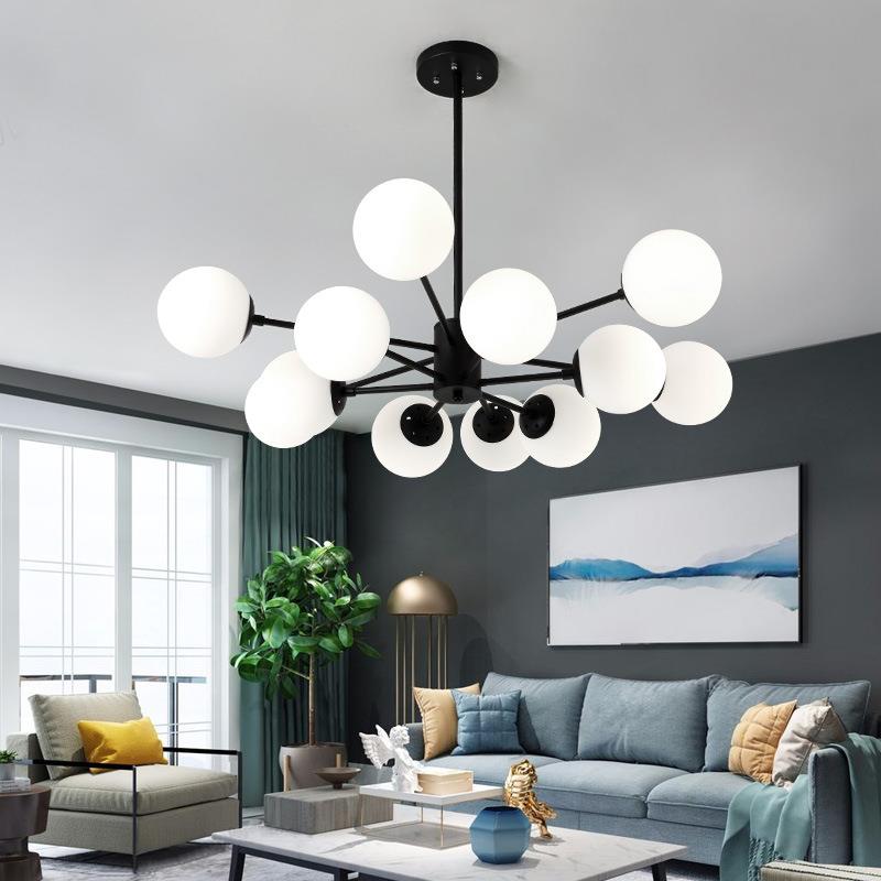 北欧灯具客厅灯个性创意魔豆卧室书房餐厅灯简约现代大气分子吊灯