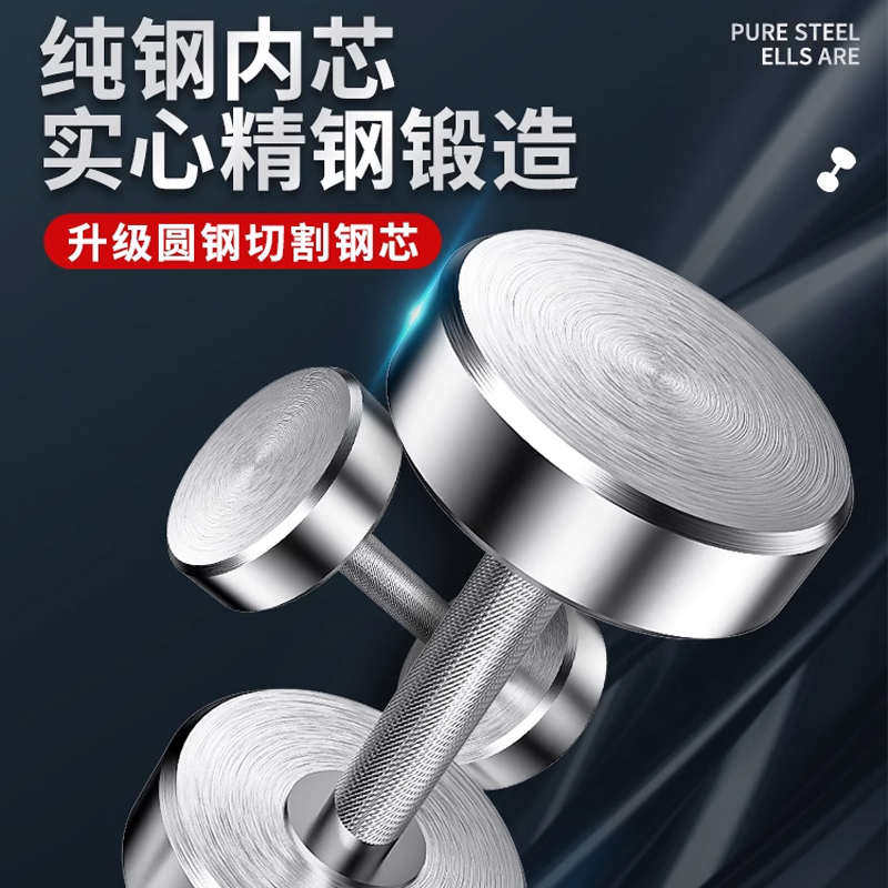 商用固定哑铃男士健身家用健身房专用器材包胶5kg纯钢10公斤亚玲