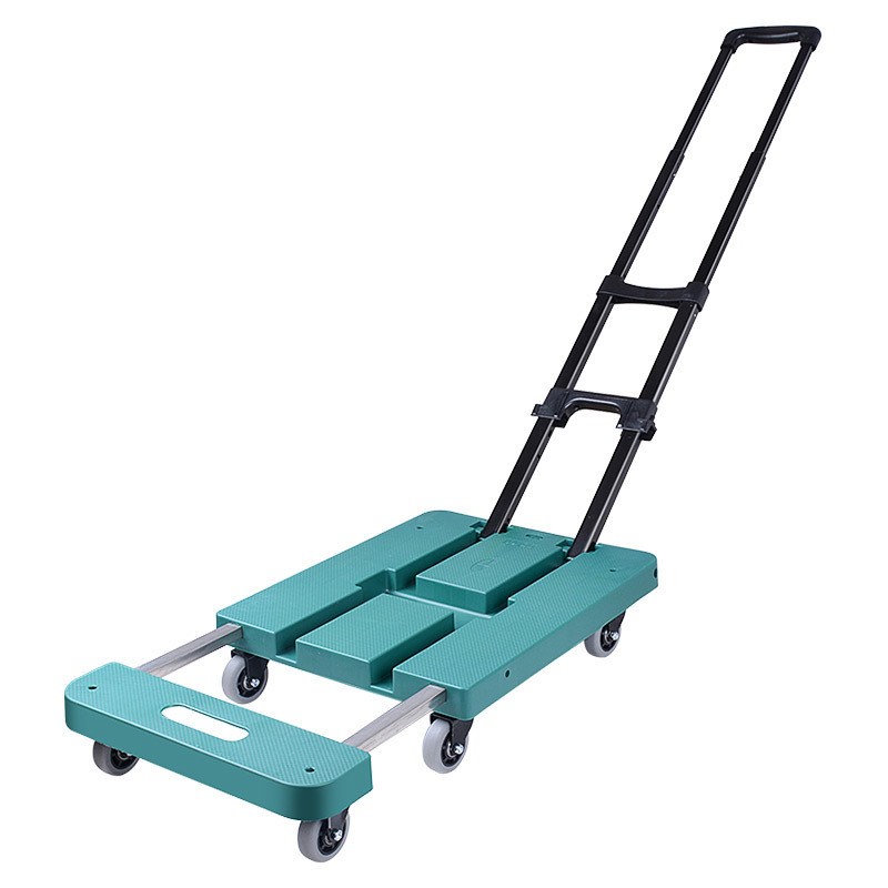 六轮小推车手拉车折叠拉货平板车伸缩底盘小拖车搬家便携式拉杆车