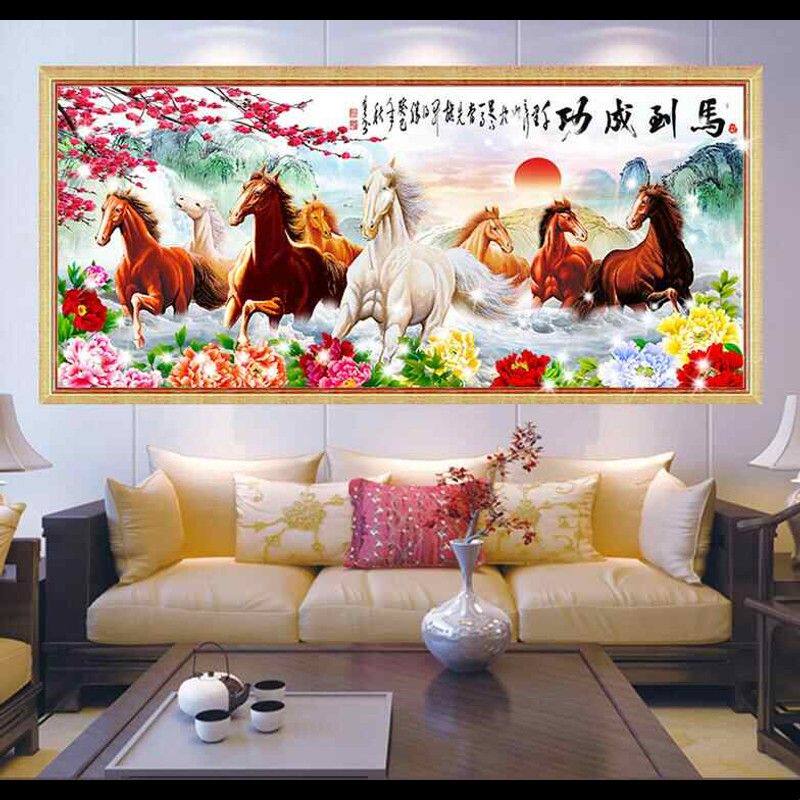 八骏图钻石画2026新款马到成功手工点贴钻十字绣客厅大幅水钻满钻
