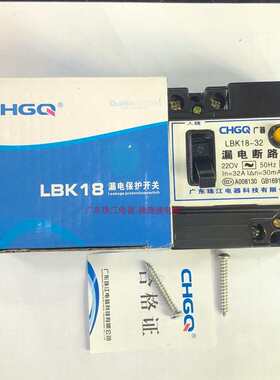 广东珠江家用漏电断路器220V两相40a60安漏电保护器开关32a总开关