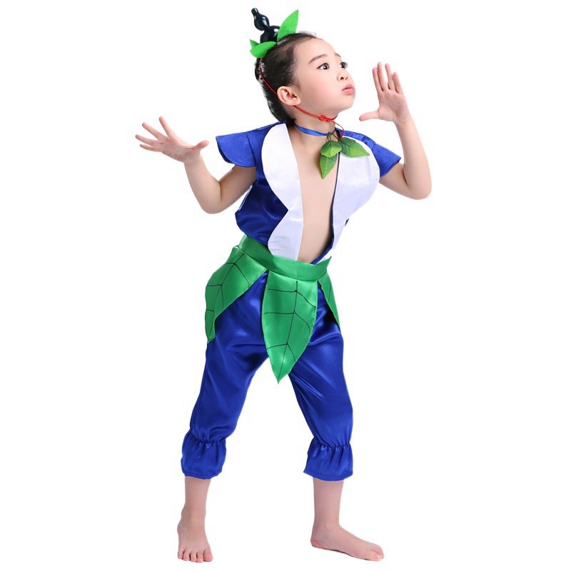 速发儿童演出服七兄成舞童幼儿园衣服弟人男台表演服装红色
